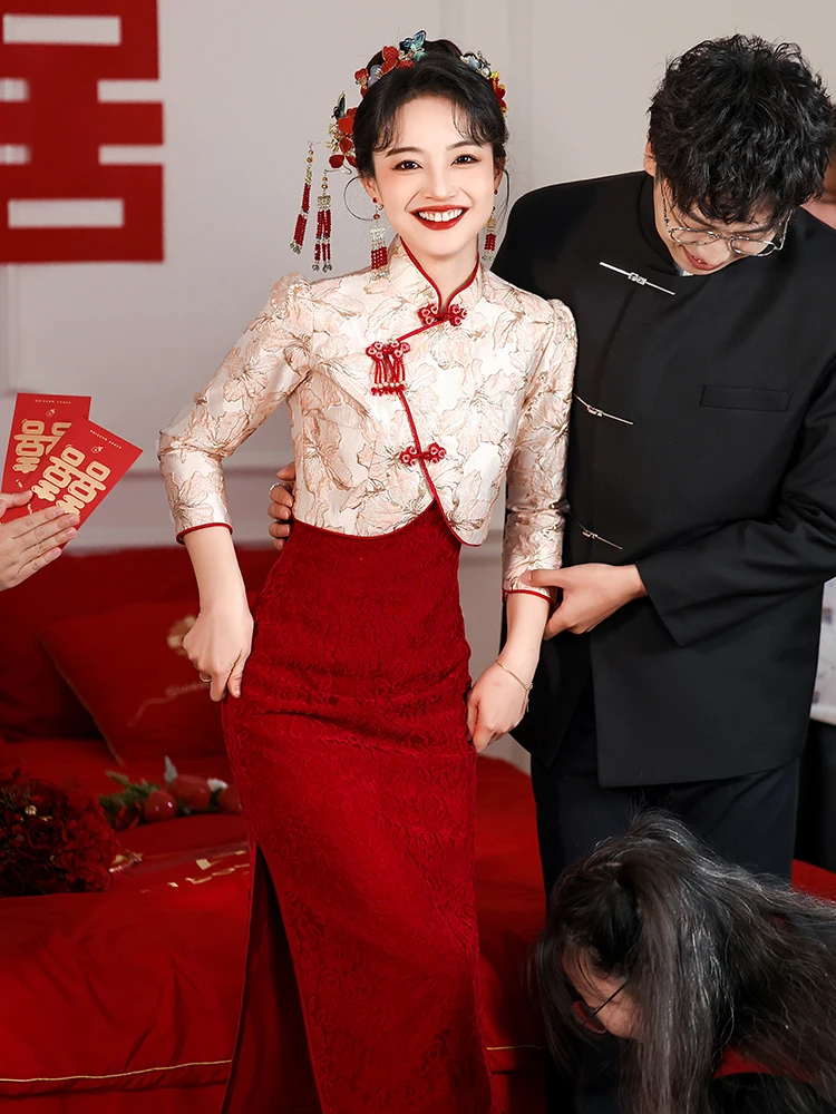 Red Wine Color Engagement Dr Long Sve Chinese Sle Wedding Ceremony Skirt ort plus Size Winter New Arrival
Red Wine Color Engagement Dr Long Sve Chinese Sle Wedding Ceremony Skirt ort plus Size Winter New Arrival