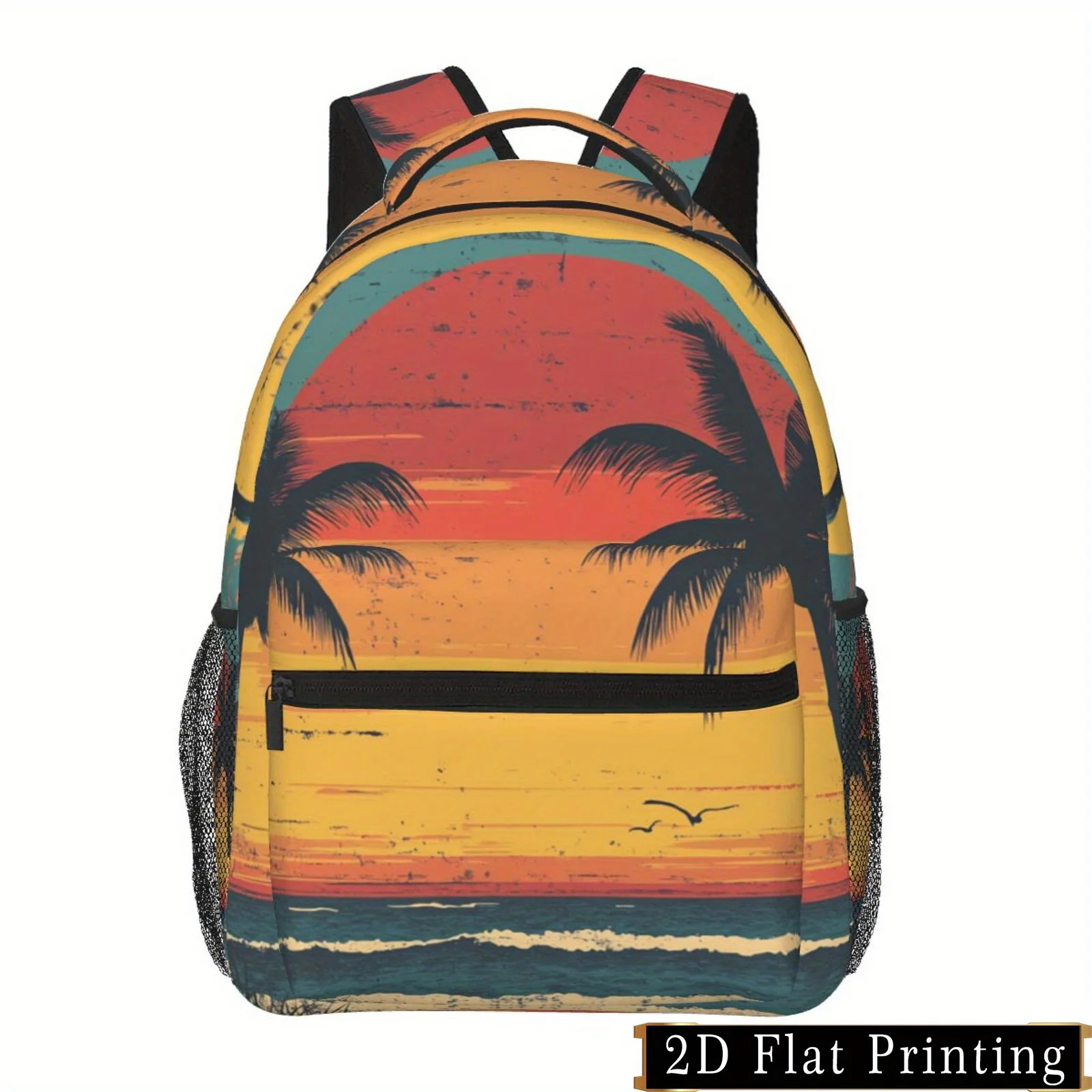 Vacation-style beach sunset print design backpack with shoulder and waist protection fashionable iPad laptop bag large capacity
Vacation-style beach sunset print design backpack with shoulder and waist protection fashionable iPad laptop bag large capacity