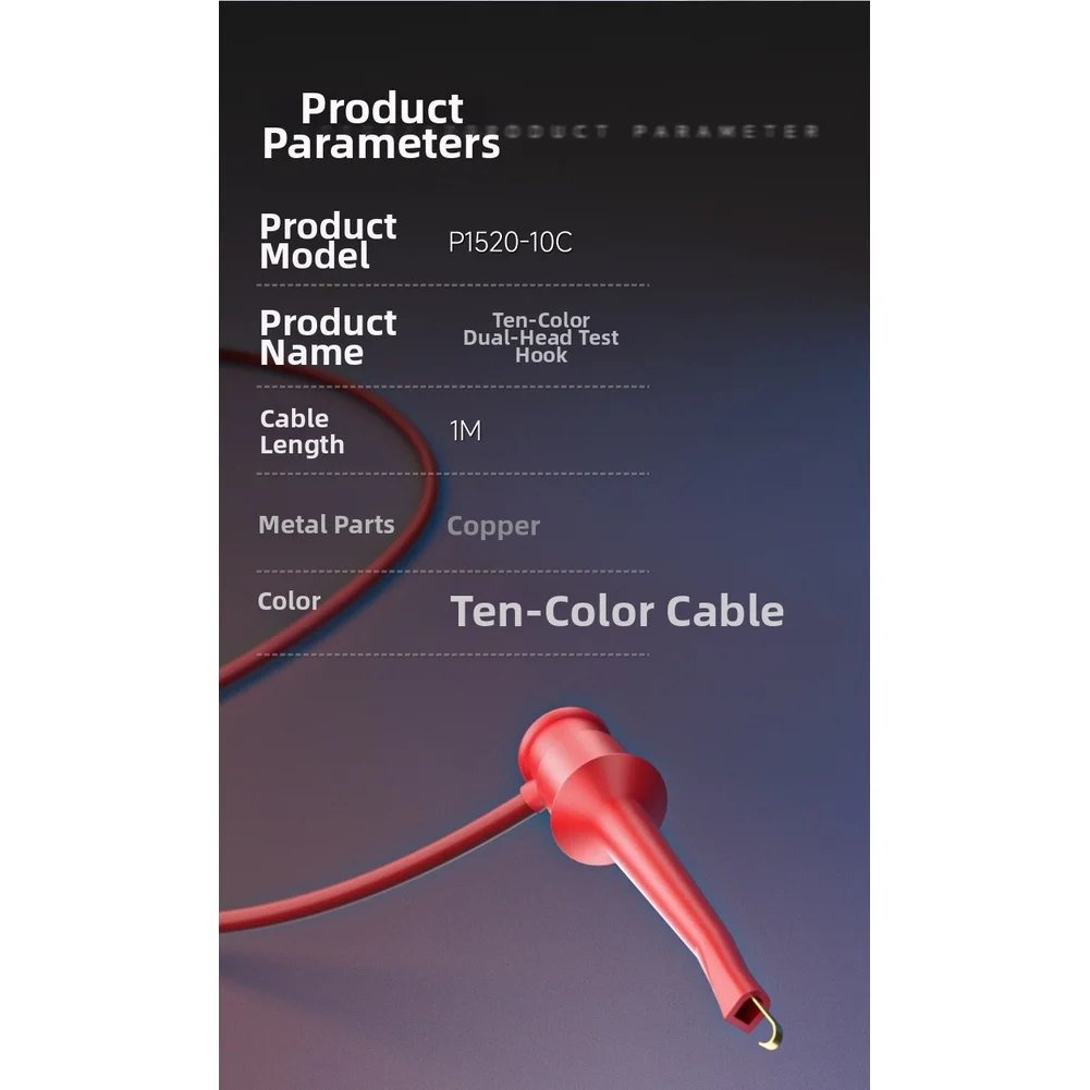 10-цветный кабель с двойным тестовым крючком для микросхем, 1-метровые электронные тестовые провода, двусторонние крючки для тестирования мультиметра, электрооборудования
10-цветный кабель с двойным тестовым крючком для микросхем, 1-метровые электронные тестовые провода, двусторонние крючки для тестирования мультиметра, электрооборудования