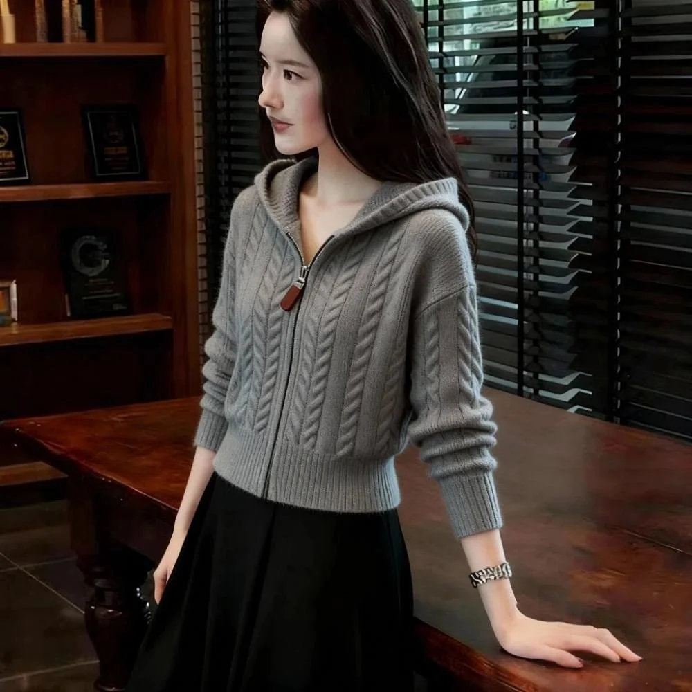 Daling Town Knitted Sweater Guangzhou Shantou Trendy Women's Outerwear Daling New Style Long Sleeve Zipper Hoodie Pure Color
Daling Town Knitted Sweater Guangzhou Shantou Trendy Women's Outerwear Daling New Style Long Sleeve Zipper Hoodie Pure Color