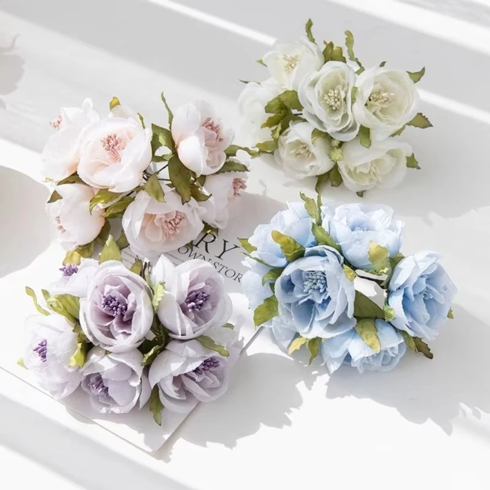 6PC Artificial Flowers Wedding Bouquet Scrapbook Valentine Decoration Wreath Home Garden Silk Stamen Tea Roses Bud Diy Gift Box
6PC Artificial Flowers Wedding Bouquet Scrapbook Valentine Decoration Wreath Home Garden Silk Stamen Tea Roses Bud Diy Gift Box