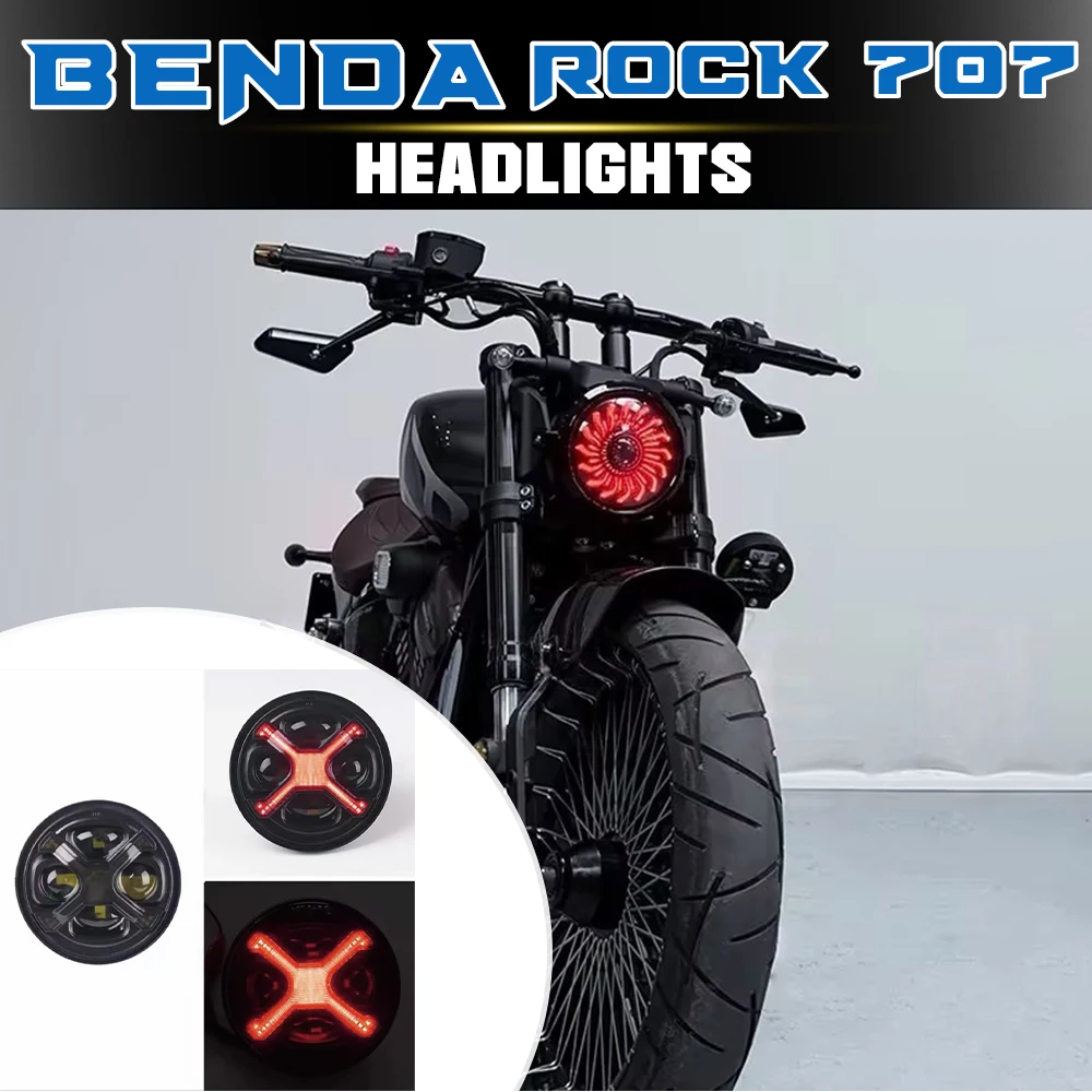 For BENDA ROCK 707 Modified X-Style Round Headlight, LED High/Low Beam DRL, Waterproof Motorcycle Upgrade Parts
For BENDA ROCK 707 Modified X-Style Round Headlight, LED High/Low Beam DRL, Waterproof Motorcycle Upgrade Parts