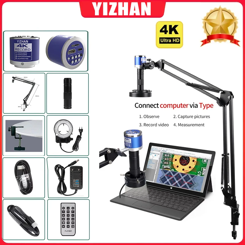 YIZHAN 48MP 4K SONY датчик промышленный видеомикроскоп камера HDMI USB 150X зум C крепление объектива для промышленного ремонта ювелирных изделий
YIZHAN 48MP 4K SONY датчик промышленный видеомикроскоп камера HDMI USB 150X зум C крепление объектива для промышленного ремонта ювелирных изделий