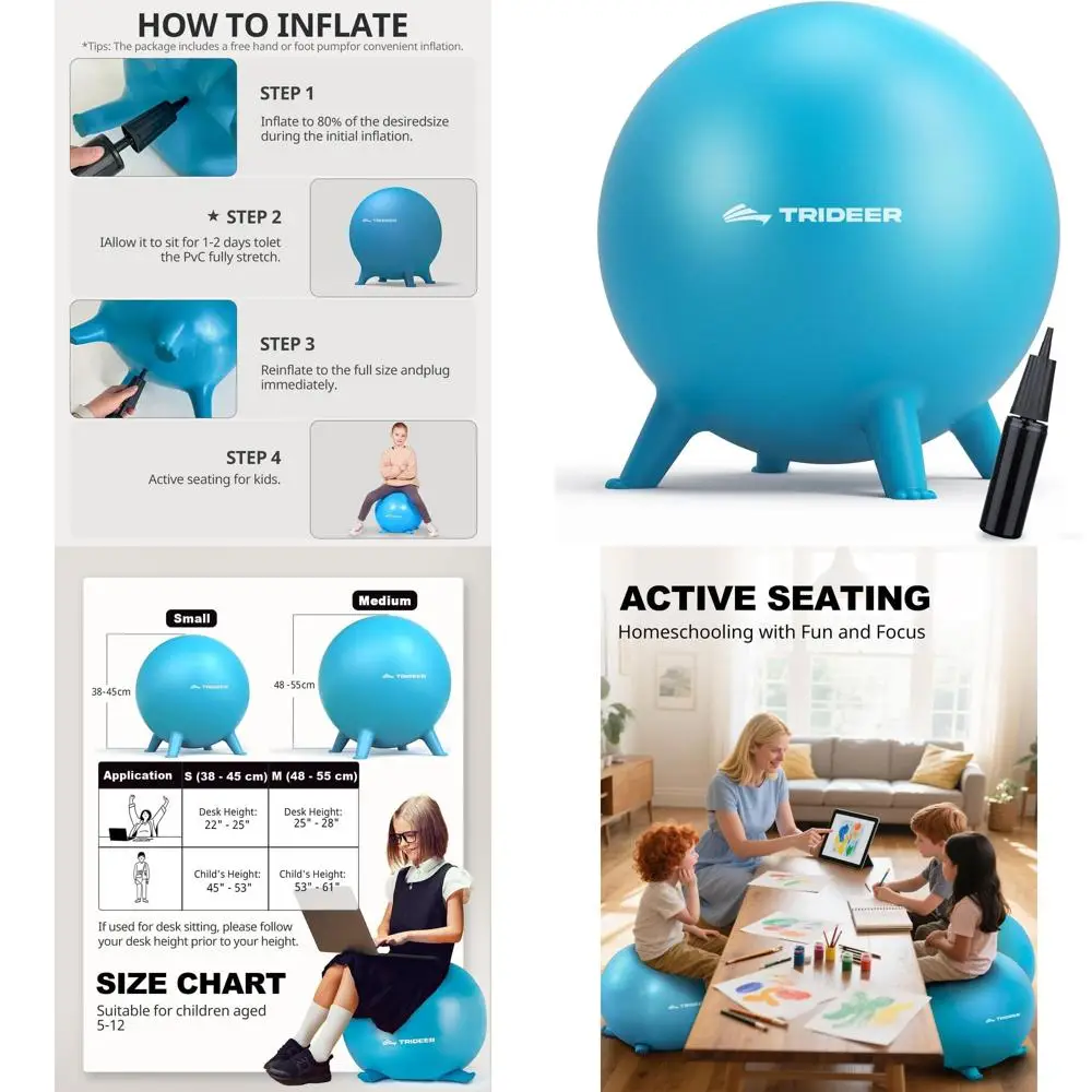 Flexible Seating Options for Kids: Blue Wobble Stools, 55cm for Classroom & Home Schooling
Flexible Seating Options for Kids: Blue Wobble Stools, 55cm for Classroom & Home Schooling