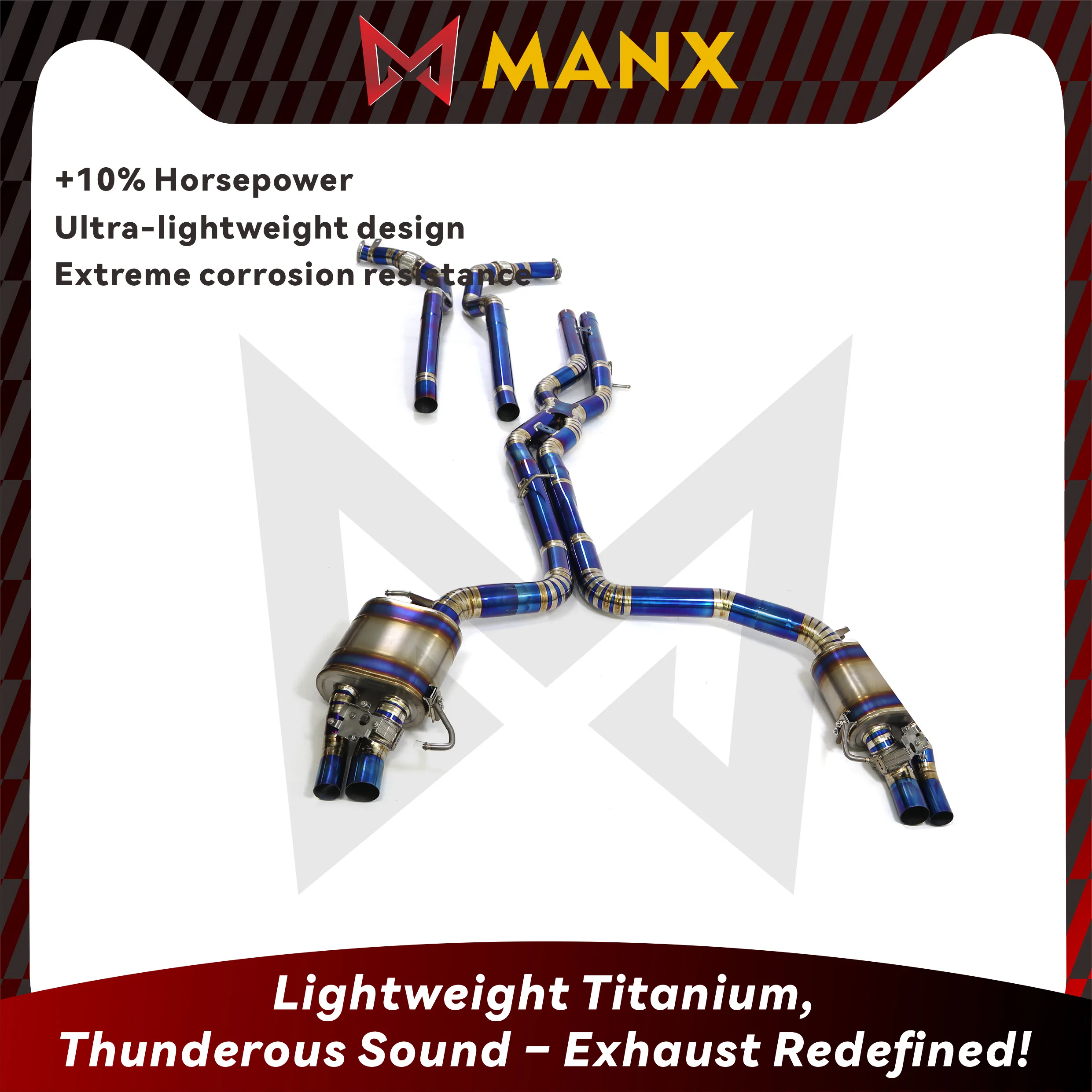 High Performance MANX Catback For AUDI RS6 RS7 C8 2019-2023 Focus On Titanium Alloy High Quality Resonant Tube Original valve
High Performance MANX Catback For AUDI RS6 RS7 C8 2019-2023 Focus On Titanium Alloy High Quality Resonant Tube Original valve