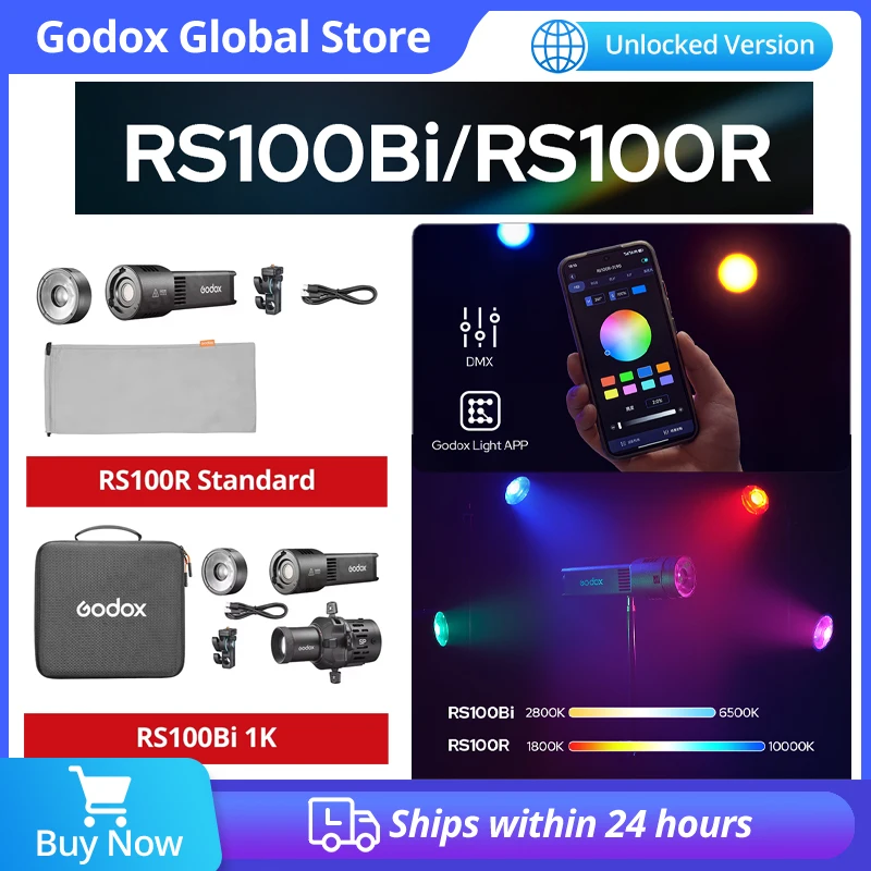 Godox RS100R RS100Bi 100W LED Video Light Lightweight Protable Photography Fill Lighting for Live Streaming Vlog Recording
Godox RS100R RS100Bi 100W LED Video Light Lightweight Protable Photography Fill Lighting for Live Streaming Vlog Recording