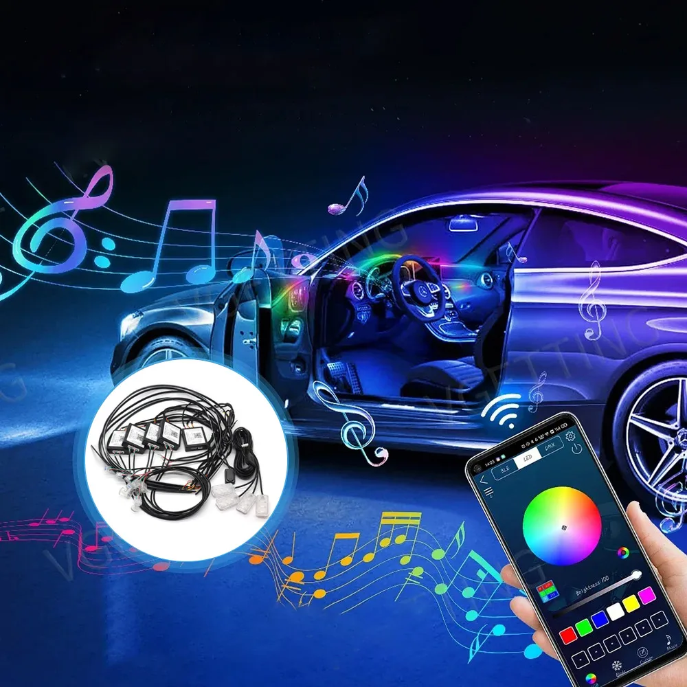 Dreamcolor Acrylic Interior Car LED Strip Light with Wireless APP, RGB 18 in 1 Fiber Optic Ambient Lighting Kits, 16 Million
Dreamcolor Acrylic Interior Car LED Strip Light with Wireless APP, RGB 18 in 1 Fiber Optic Ambient Lighting Kits, 16 Million