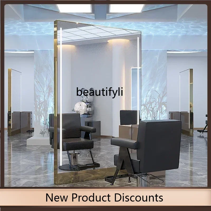 smt03A ss Barber Shop Dressing Table for Hair Salon Salon Mirror with Lamp Floor Mirror Double-Sided Hair Cutting Mirror 03A
smt03A ss Barber Shop Dressing Table for Hair Salon Salon Mirror with Lamp Floor Mirror Double-Sided Hair Cutting Mirror 03A