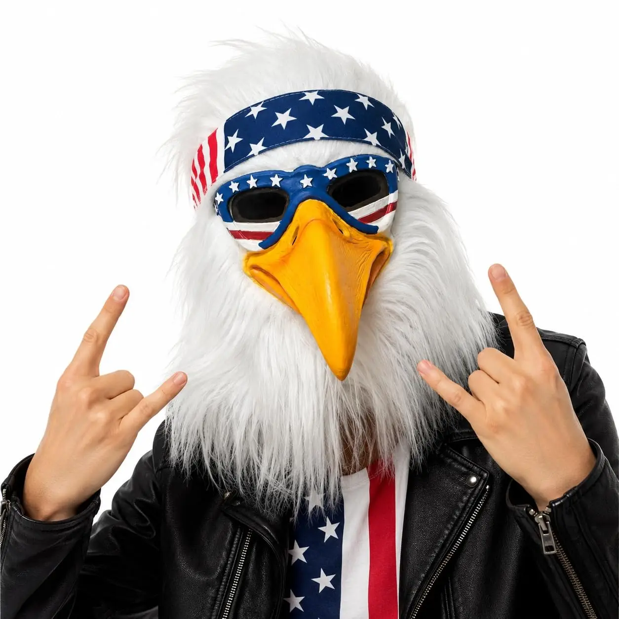 Patriotic Bald Eagle Mask With American Flag Star Stripe Bandana 4th of July Halloween Rock Party Costume Cosplay Headgear
Patriotic Bald Eagle Mask With American Flag Star Stripe Bandana 4th of July Halloween Rock Party Costume Cosplay Headgear