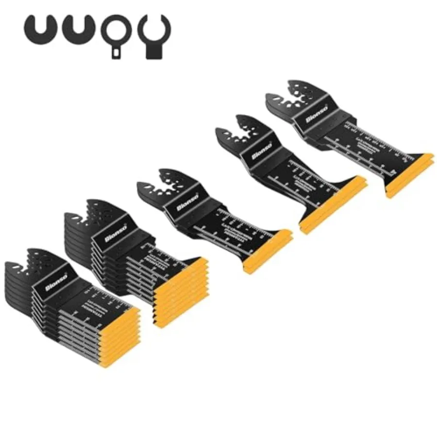 20PCS Titanium Oscillating Tool Blade Professional Universal Multitool Blades for Wood Metal Multi Tool Blades Kits Oscillating
20PCS Titanium Oscillating Tool Blade Professional Universal Multitool Blades for Wood Metal Multi Tool Blades Kits Oscillating