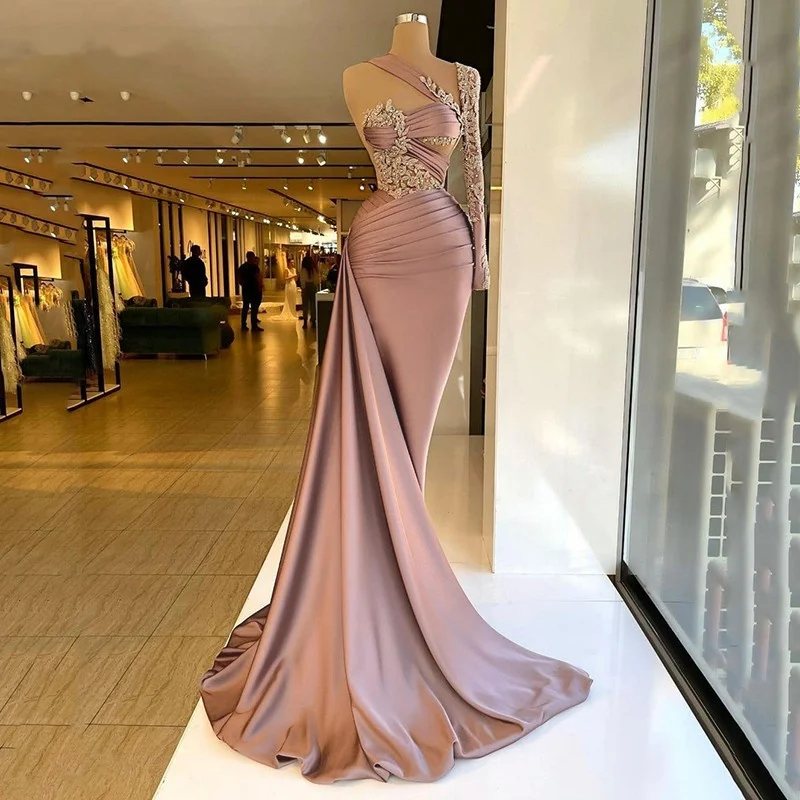 One Shoulder Beaded Evening Dresses Luxury Mermaid Formal Prom Gown Party Gala Dresses for Special Occasions Customized
One Shoulder Beaded Evening Dresses Luxury Mermaid Formal Prom Gown Party Gala Dresses for Special Occasions Customized