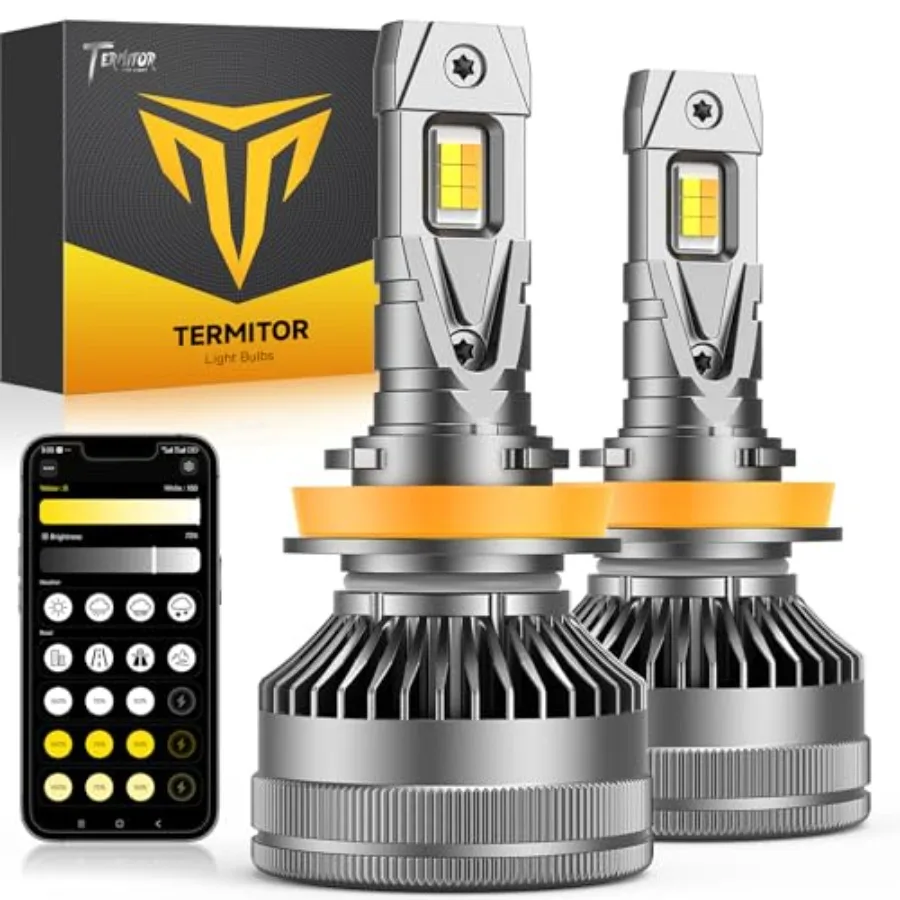 Latest H11 Smart LED Light Bulbs 0-90 000LM 15X Variable insane Brightness 3000K-6500K Variable App Control One-touch Driving M
Latest H11 Smart LED Light Bulbs 0-90 000LM 15X Variable insane Brightness 3000K-6500K Variable App Control One-touch Driving M