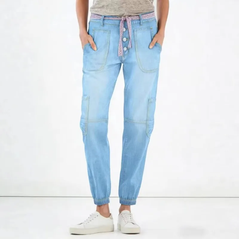 Female New Trendy Fashion Washed Solid Button Pants Multi Pocket Without Belt Casual Comfy Leisure Fashion Denim Trousers
Female New Trendy Fashion Washed Solid Button Pants Multi Pocket Without Belt Casual Comfy Leisure Fashion Denim Trousers