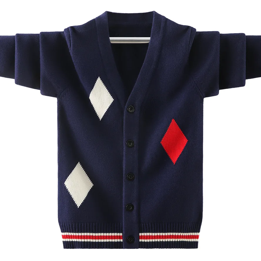 Boys School Uniform Sweater England Style Kids Pure Cotton Knitted Outwear Coat For Children's 4-15 Years Wear Cardigan Jacket
Boys School Uniform Sweater England Style Kids Pure Cotton Knitted Outwear Coat For Children's 4-15 Years Wear Cardigan Jacket