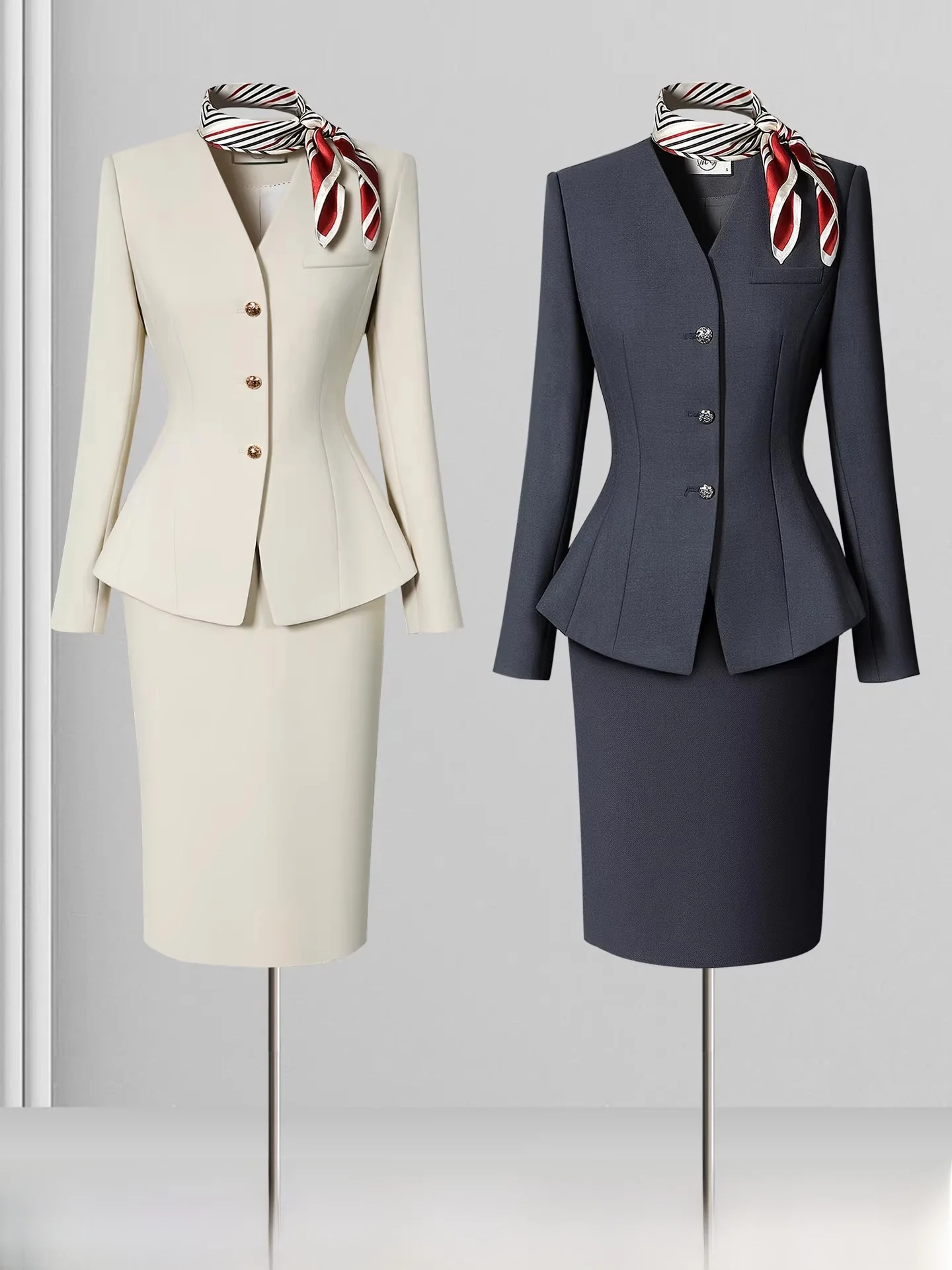 Professional Women's Suit Set Spring Autumn Fashion Air Stewardess Uniform Hotel Front Desk Workwear Counter Sister Case Field
Professional Women's Suit Set Spring Autumn Fashion Air Stewardess Uniform Hotel Front Desk Workwear Counter Sister Case Field