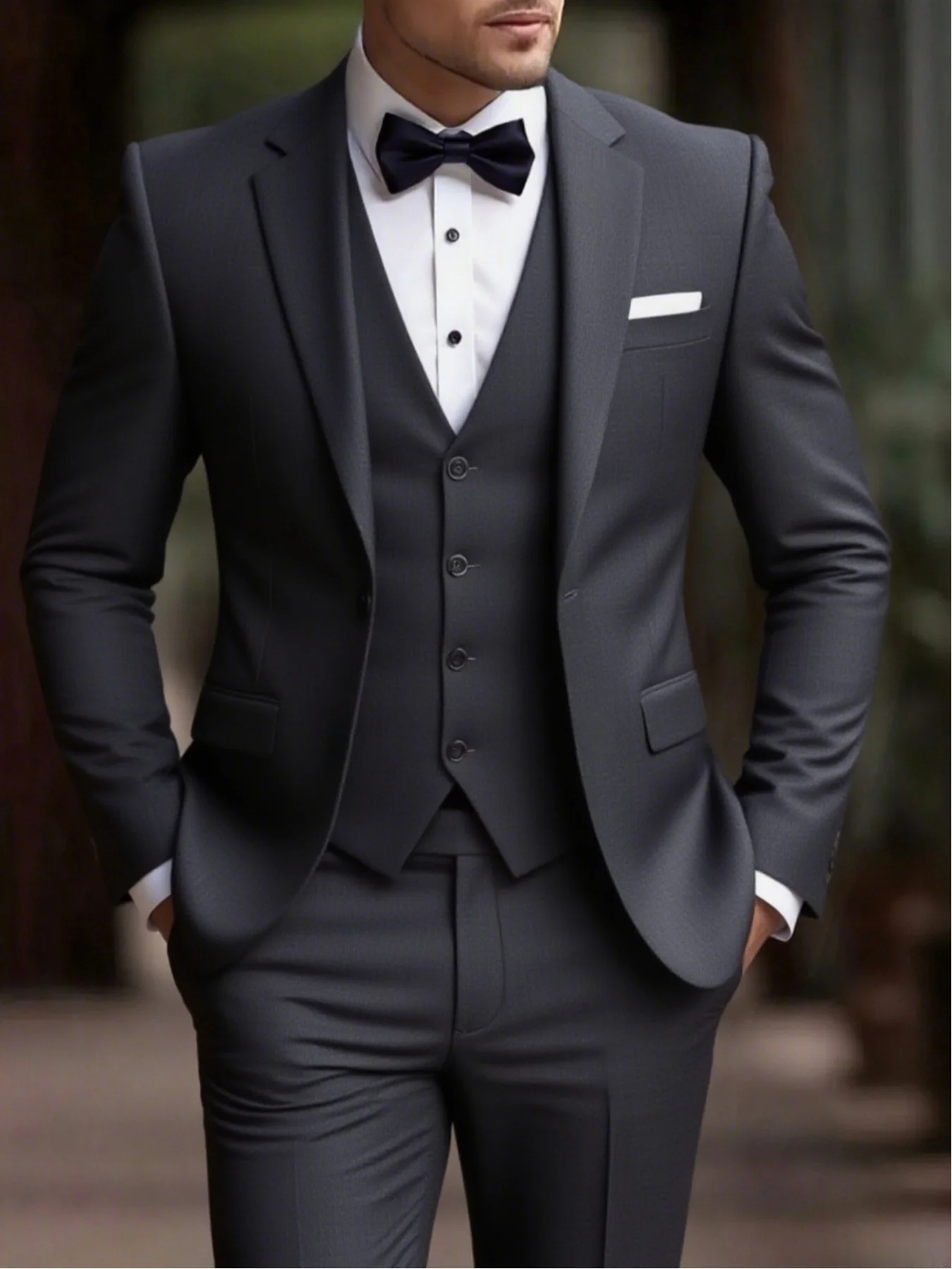 Men's Premium Formal 3-Piece Suit Single Breasted Solid Color Elegant Party Wedding Office Set
Men's Premium Formal 3-Piece Suit Single Breasted Solid Color Elegant Party Wedding Office Set