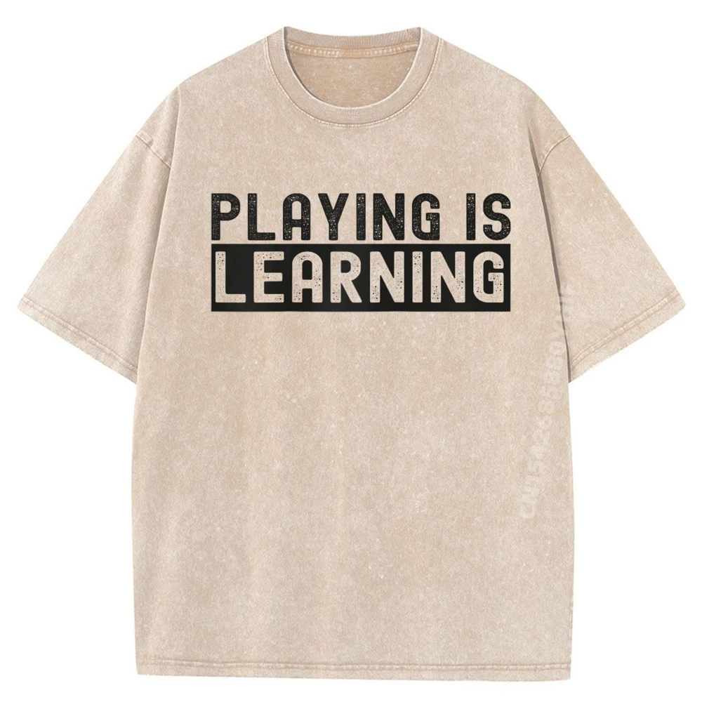 Playing Is Learning Groovy Early Childhood Education Raglan Streetwear Men White T Shirt Men Loose Washed Clothes
Playing Is Learning Groovy Early Childhood Education Raglan Streetwear Men White T Shirt Men Loose Washed Clothes