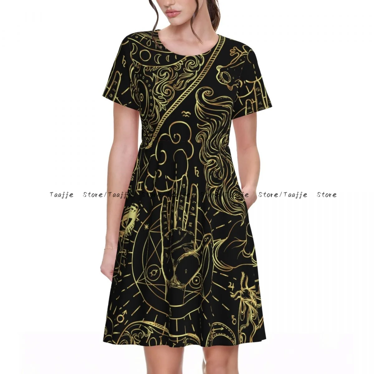 Women Dress Magic Religion Occultism Summer Elegant O Neck Short Sleeve Female Casual Loose Long Dress
Women Dress Magic Religion Occultism Summer Elegant O Neck Short Sleeve Female Casual Loose Long Dress