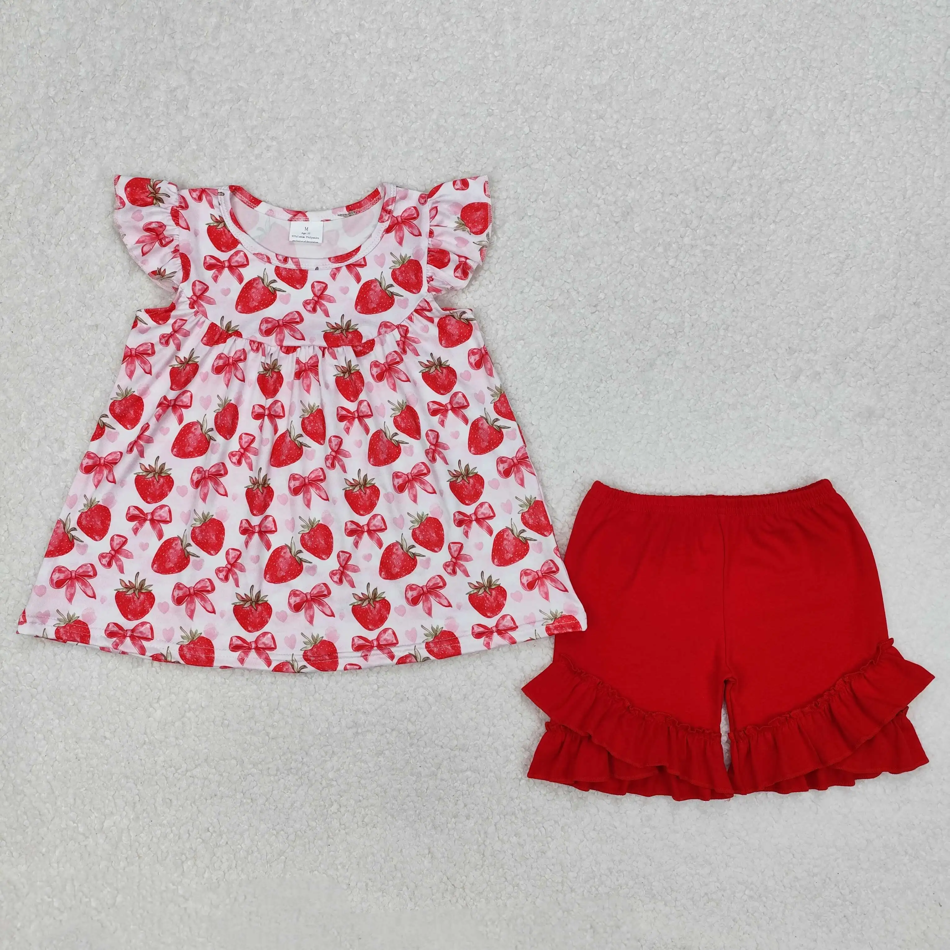 3.12 y New stock baby girls summer clothing wholesale boutique love strawberry bow pattern flying sleeve red shorts girl set
3.12 y New stock baby girls summer clothing wholesale boutique love strawberry bow pattern flying sleeve red shorts girl set