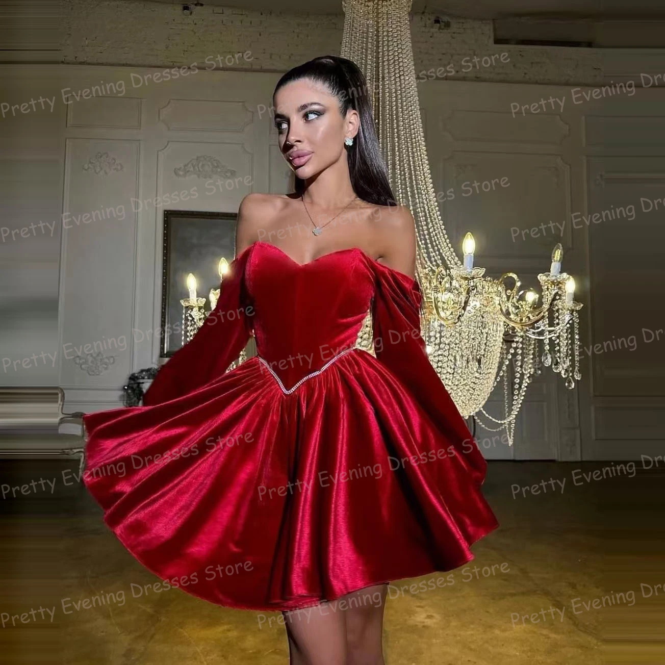 Luxury Short Red Cocktail Dresses A Line Woman's Sexy Off Shoulder Backless Prom Gowns Graduation Party Vestidos Customized Gala
Luxury Short Red Cocktail Dresses A Line Woman's Sexy Off Shoulder Backless Prom Gowns Graduation Party Vestidos Customized Gala