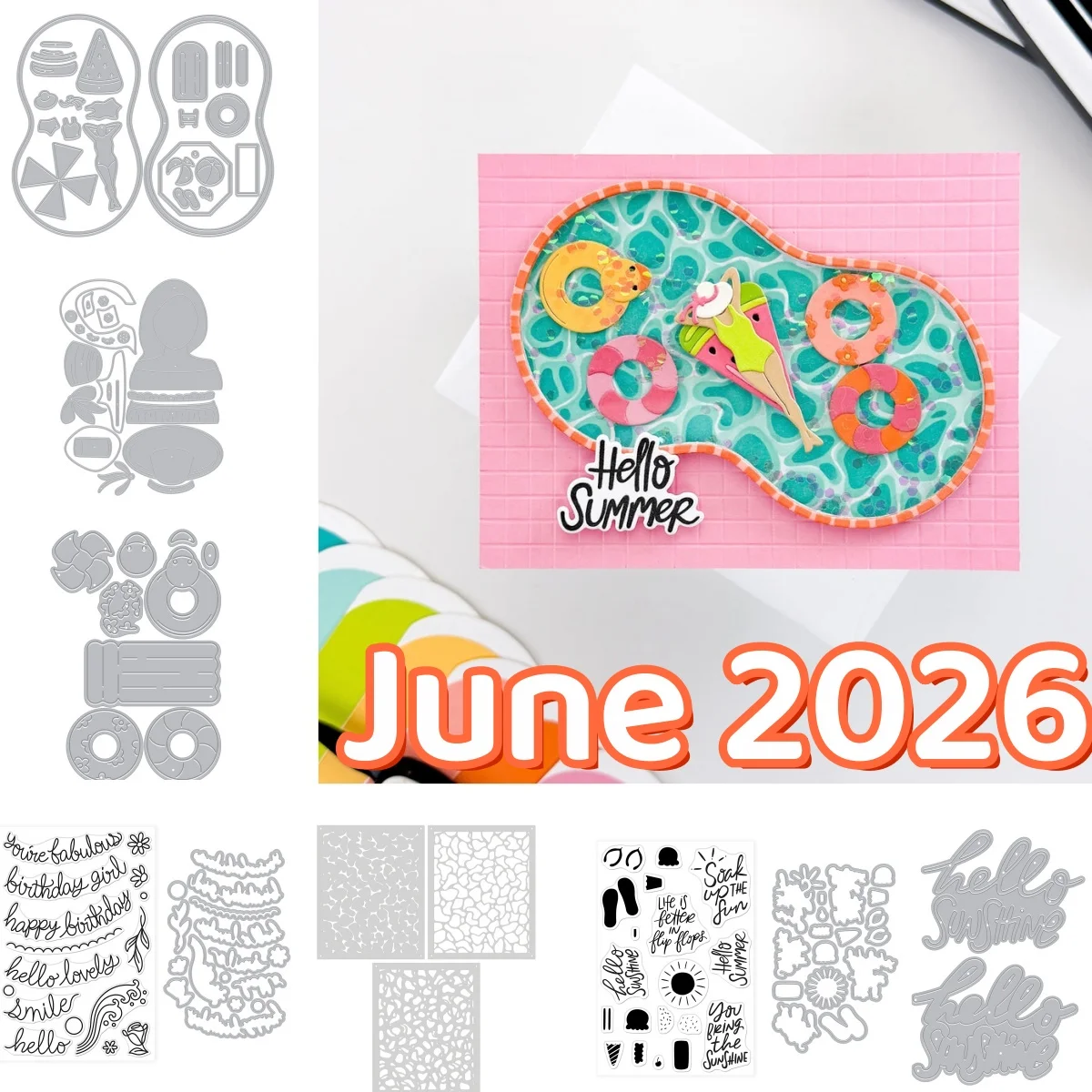 Summer 2026 Pool Party Metal Cutting Dies Clear Stamps Stencil for DIY Scrapbook Embossed Gift Card Craft Template Decoration
Summer 2026 Pool Party Metal Cutting Dies Clear Stamps Stencil for DIY Scrapbook Embossed Gift Card Craft Template Decoration