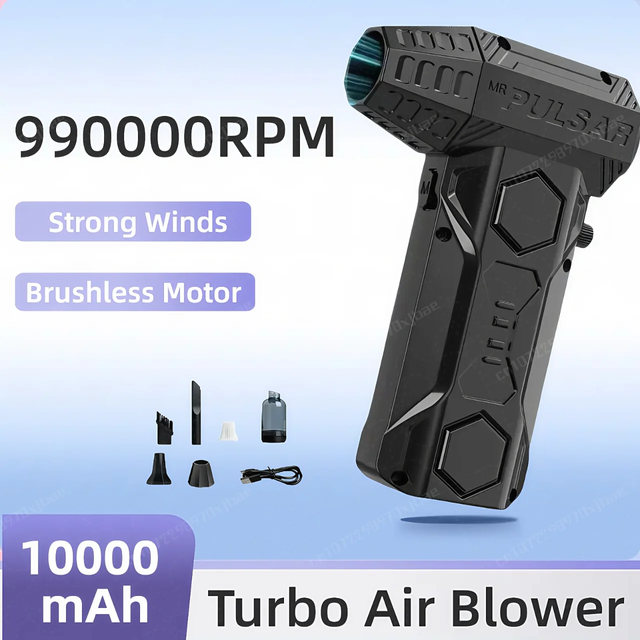 Powerful Turbo Air Blower 990000RPM Portable Compressed Air Duster Strong Wind Pressure Turbo Jet Fan Rechargeable Dust Blower
Powerful Turbo Air Blower 990000RPM Portable Compressed Air Duster Strong Wind Pressure Turbo Jet Fan Rechargeable Dust Blower