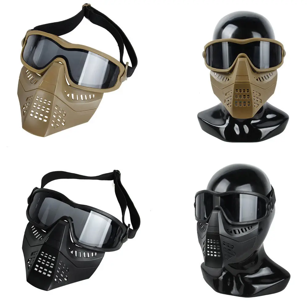 Tactical Shooting Paintball Full Face Mask Goggles Windproof Anti Fog CS Wargame Protection Goggles High strength ANSIZ87.1
Tactical Shooting Paintball Full Face Mask Goggles Windproof Anti Fog CS Wargame Protection Goggles High strength ANSIZ87.1