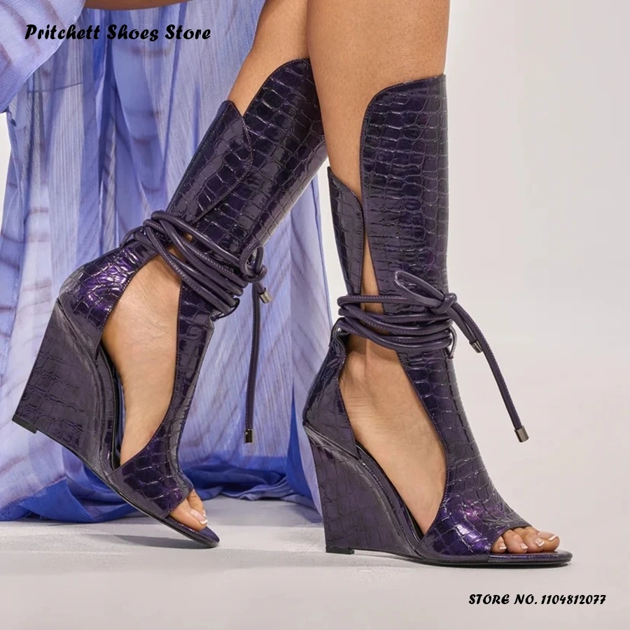 Women's Cut-out Mid-calf Sandals Spring Summer Ankle Strap Lace-up High Heels Fashion Round Open Toe Wedges Plus Size Footwear
Women's Cut-out Mid-calf Sandals Spring Summer Ankle Strap Lace-up High Heels Fashion Round Open Toe Wedges Plus Size Footwear