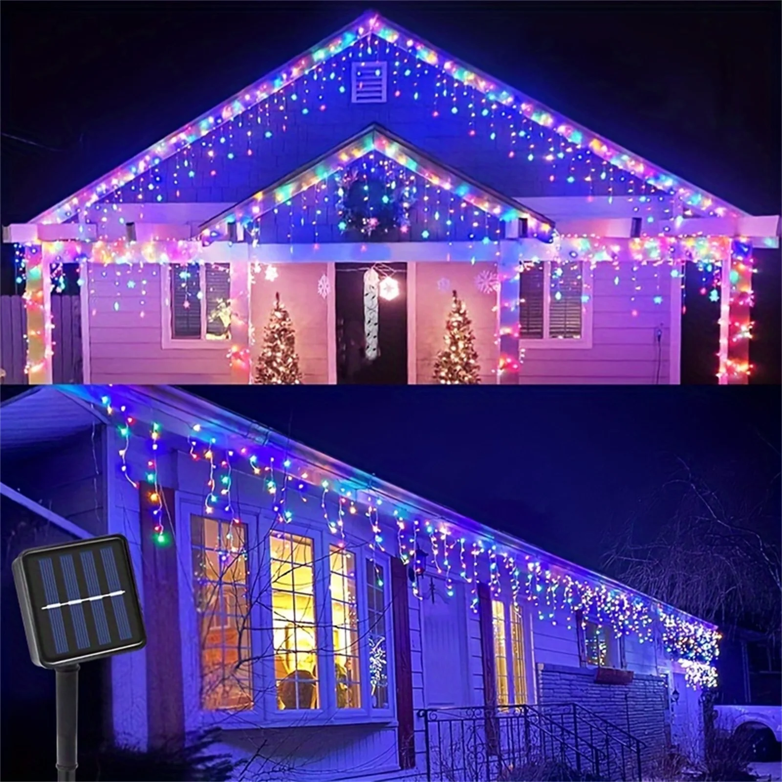 Solar Curtain Icicle Light Outdoor Eaves Decor String Lights Garden Party Yard Christmas Decoration holiday Garlands
Solar Curtain Icicle Light Outdoor Eaves Decor String Lights Garden Party Yard Christmas Decoration holiday Garlands
