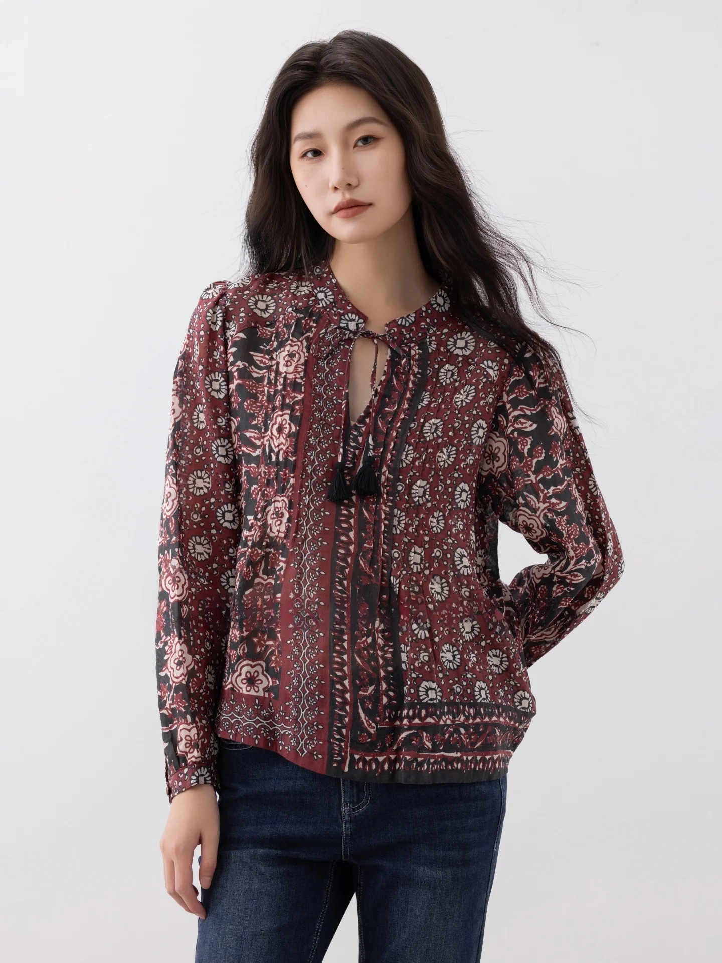 Retro Print Color Blo Women's irt 00% Linen Casual Sle Long Sve Floral Patterned Casual Fit Classic Collar
Retro Print Color Blo Women's irt 00% Linen Casual Sle Long Sve Floral Patterned Casual Fit Classic Collar