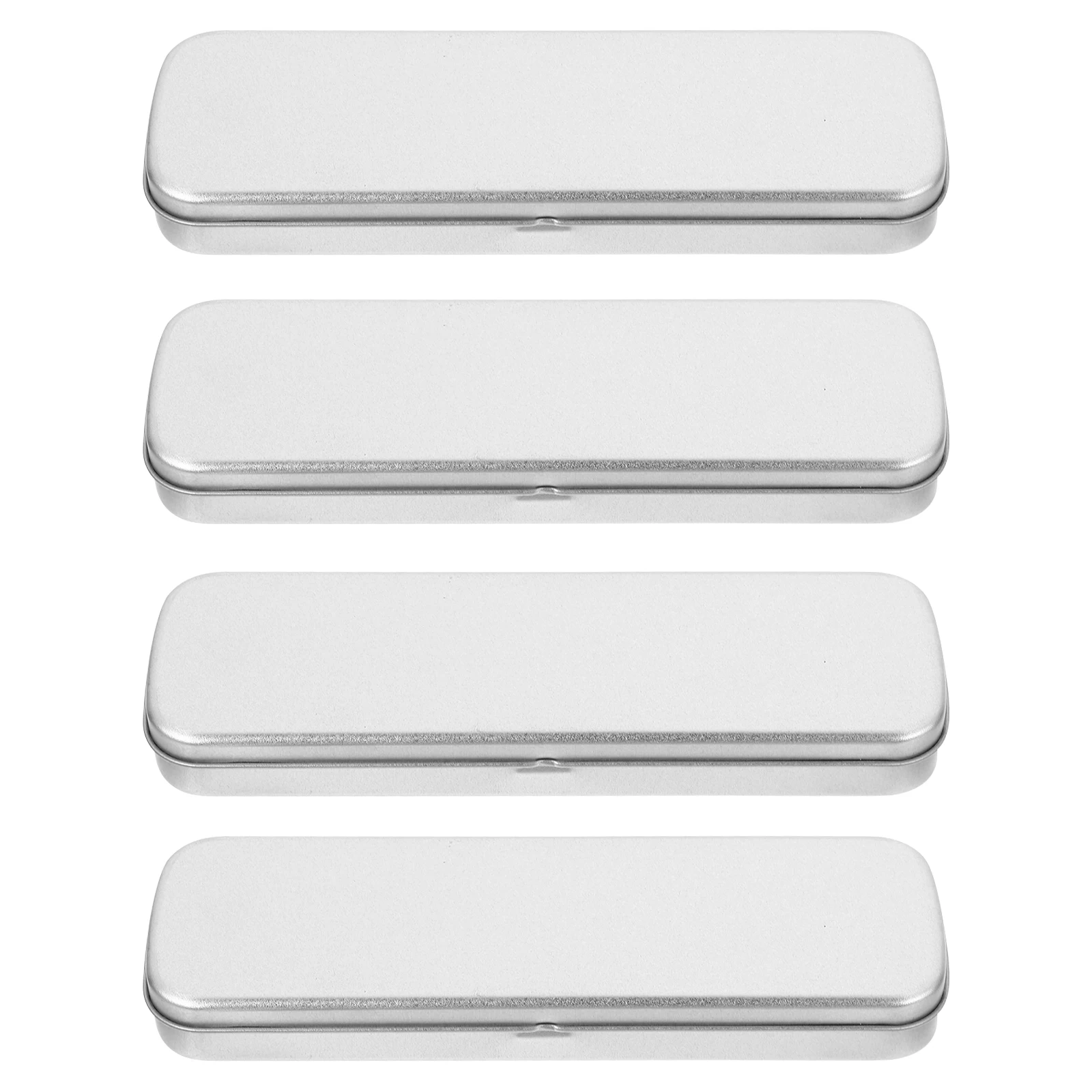 4Pcs Multi-Functional Tinplate Stationery Case Silver Elegant Curl Edge Design for Pen Storage Stationery Case 
4Pcs Multi-Functional Tinplate Stationery Case Silver Elegant Curl Edge Design for Pen Storage Stationery Case