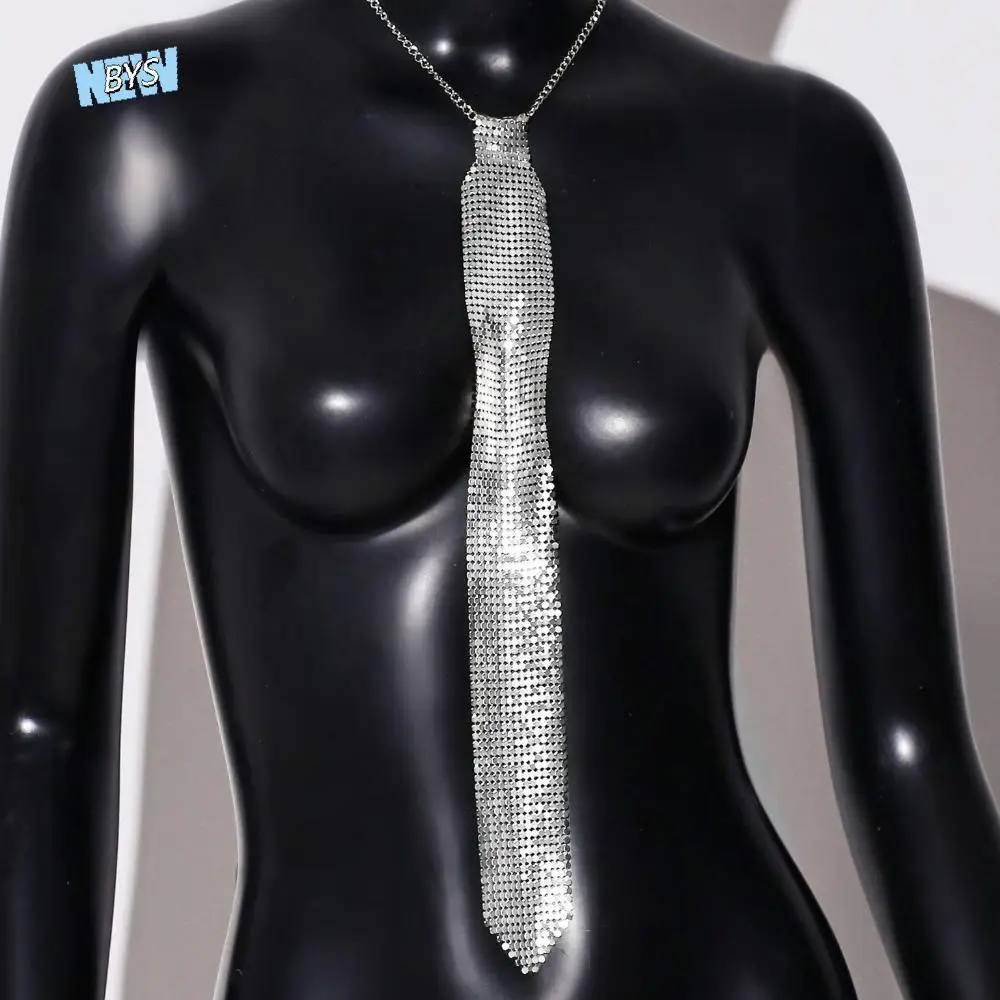 Fashion Narrow Crystal Rhinestone Neck Tie Adjustable Necklace Metal Sequin Necktie Gold Soft Glitter Cravat Suit Accessories
Fashion Narrow Crystal Rhinestone Neck Tie Adjustable Necklace Metal Sequin Necktie Gold Soft Glitter Cravat Suit Accessories