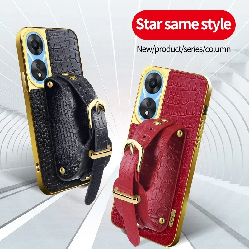 Shockproof Crocodile Leather Phone Case Wrist Strap for OPPO F21S F27 F23 F25 Pro 4G 5G Wristband Holder Stand Soft Cover Cases
Shockproof Crocodile Leather Phone Case Wrist Strap for OPPO F21S F27 F23 F25 Pro 4G 5G Wristband Holder Stand Soft Cover Cases