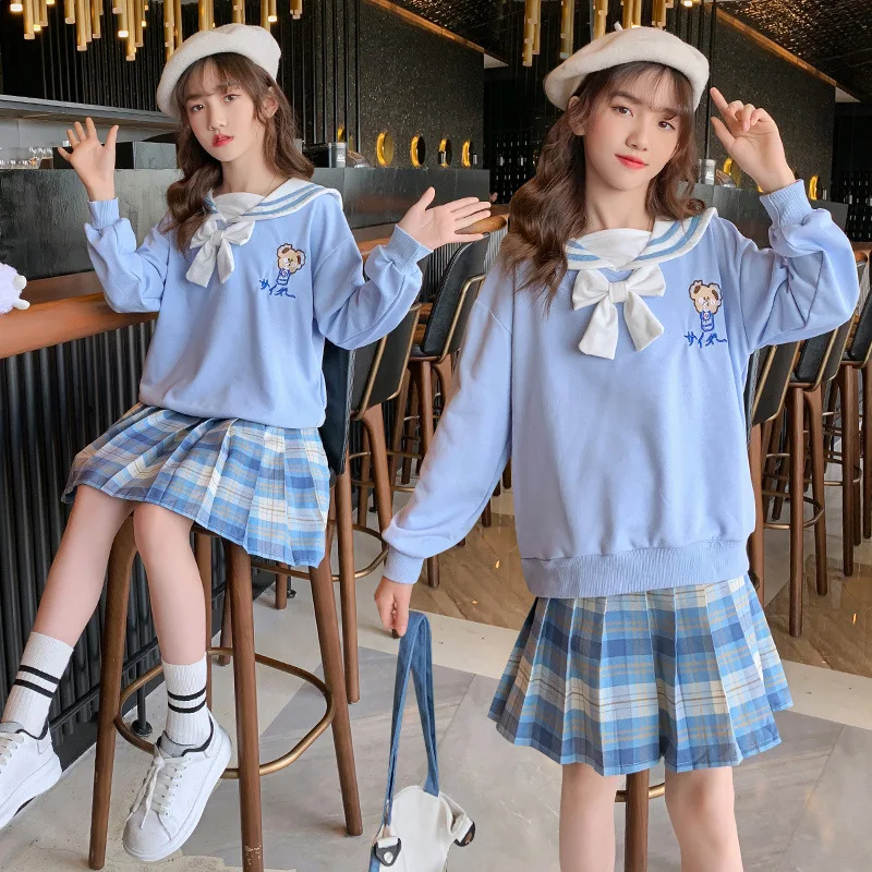 Student Girls Jk Suit 2022 New Spring and Autumn Cute Comfortable Casual Cotton Sweater Plaid Pleated Skirt Set School Uniform
Student Girls Jk Suit 2022 New Spring and Autumn Cute Comfortable Casual Cotton Sweater Plaid Pleated Skirt Set School Uniform