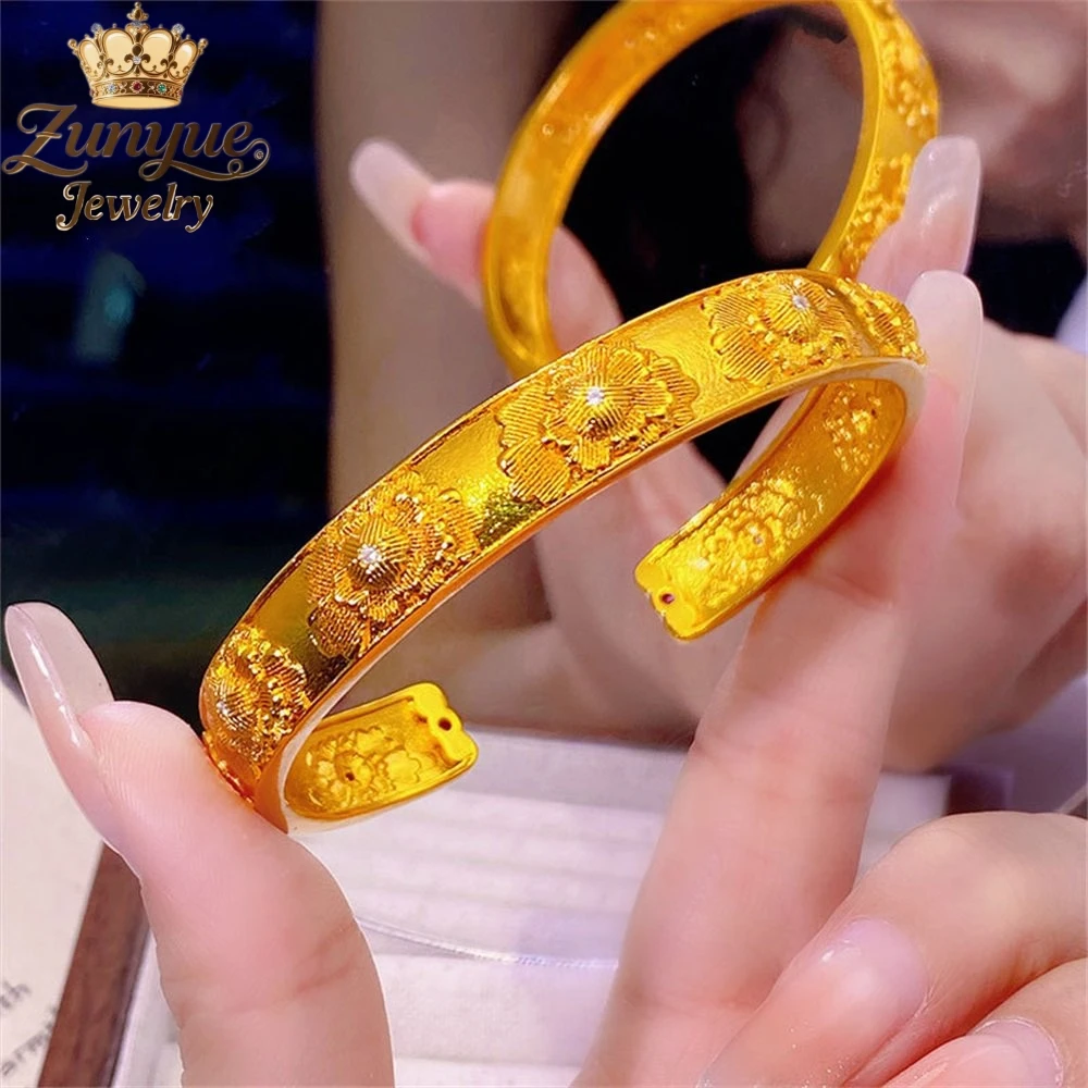 Sand Gold Three - Dimensional Peony Flower Bracelet Luxury Quality Jewelry Handicraft Best Selling Fashion Jewelry Exquisite Cha
Sand Gold Three - Dimensional Peony Flower Bracelet Luxury Quality Jewelry Handicraft Best Selling Fashion Jewelry Exquisite Cha