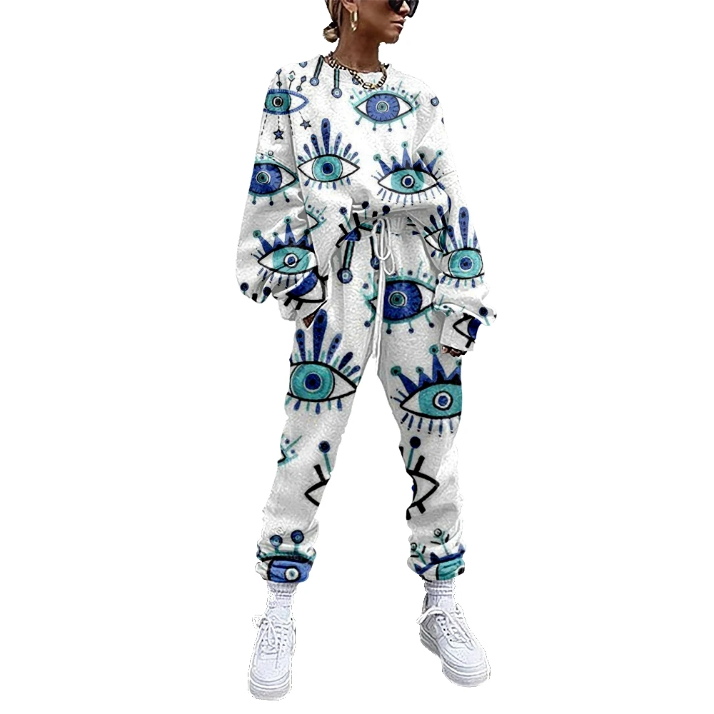 Women Eyes Printing Fashion Tracksuit 2 Piece Outfit Sweatshirt+Straight Sweatpants Matching Set Fitness Sporty Streetwear
Women Eyes Printing Fashion Tracksuit 2 Piece Outfit Sweatshirt+Straight Sweatpants Matching Set Fitness Sporty Streetwear