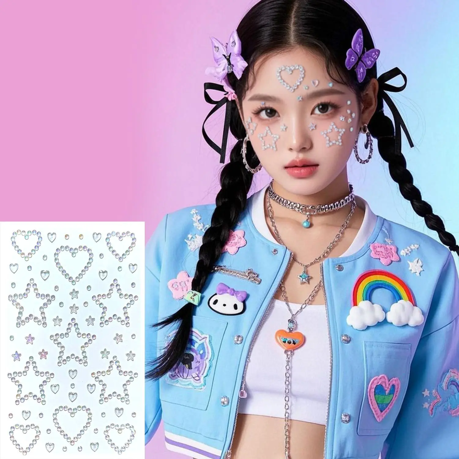 Star Hollow Heart Crushed Rhinestone Face Stickers Waterproof Premium Self Adhesive for Concert Stage Makeup Art
Star Hollow Heart Crushed Rhinestone Face Stickers Waterproof Premium Self Adhesive for Concert Stage Makeup Art