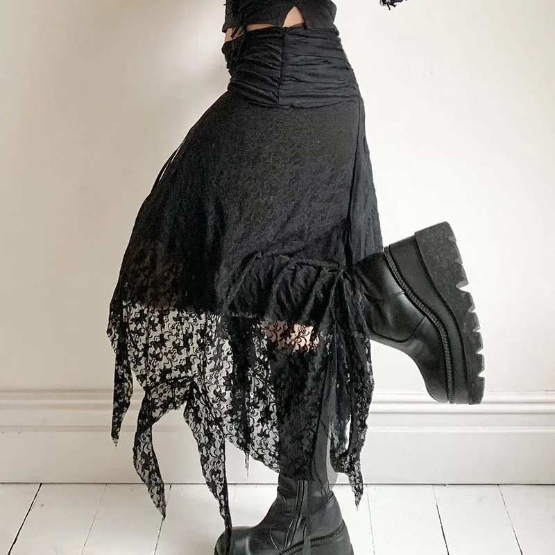 Dark Gothic Heavy Industry Design Folded High Waist Irregular Skirt 2024 Personalized Spicy Girl Lace Half Skirt
Dark Gothic Heavy Industry Design Folded High Waist Irregular Skirt 2024 Personalized Spicy Girl Lace Half Skirt