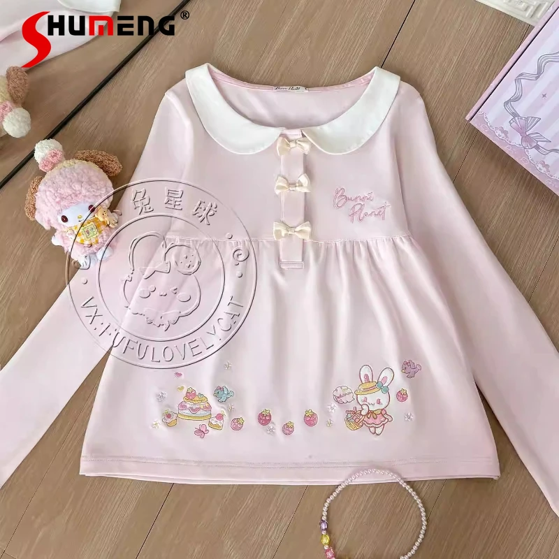 Original Kawaii Girl's Long-sleeved Top Spring and Summer New Cute Cartoon Embroidery Rabbit Print T-shirt Daughter Y2k Clothes
Original Kawaii Girl's Long-sleeved Top Spring and Summer New Cute Cartoon Embroidery Rabbit Print T-shirt Daughter Y2k Clothes