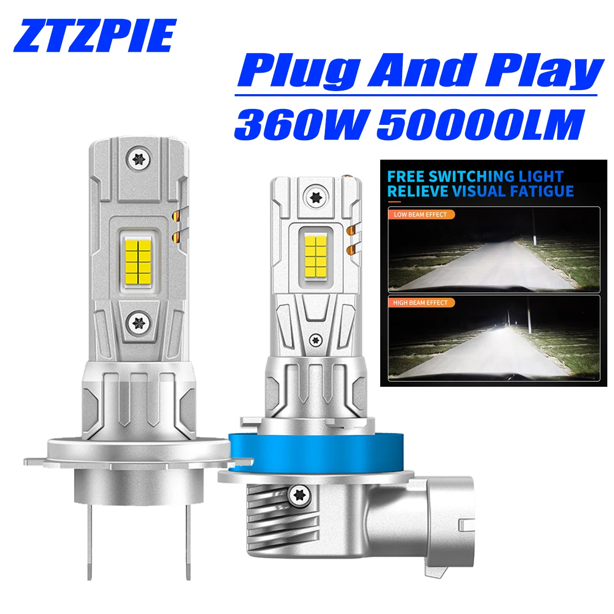 ZTZPIE 60000LM 360W 6000K H7 H4 9005 9006 H11 Led Headlight CSP 6650 CHIP Car Fog Light Bulbs 12V 1:1 With The Original Vehicle
ZTZPIE 60000LM 360W 6000K H7 H4 9005 9006 H11 Led Headlight CSP 6650 CHIP Car Fog Light Bulbs 12V 1:1 With The Original Vehicle