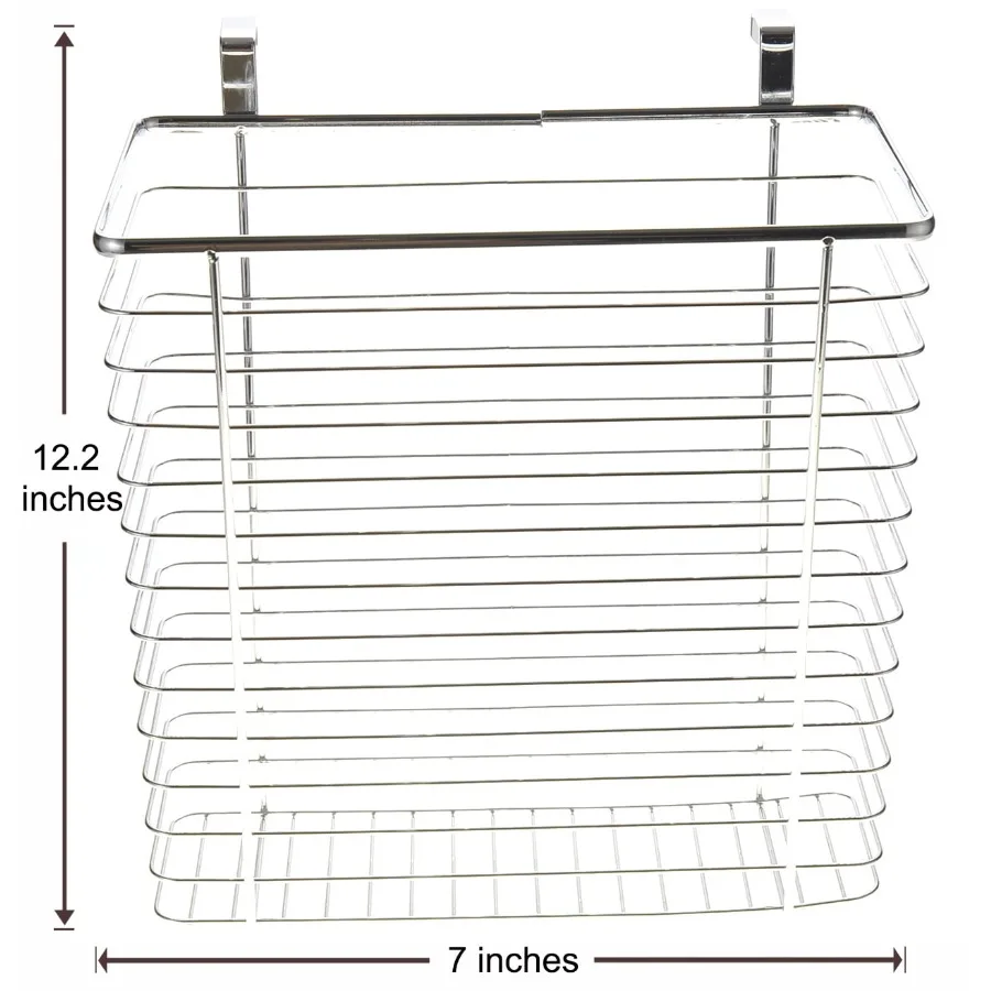 Hanging Metal Chrome Cabinet Wastebasket or Storage Basket for Bathroom Kitchen Use, Durable Chrome Finish, Sleek Silver Color,
Hanging Metal Chrome Cabinet Wastebasket or Storage Basket for Bathroom Kitchen Use, Durable Chrome Finish, Sleek Silver Color,