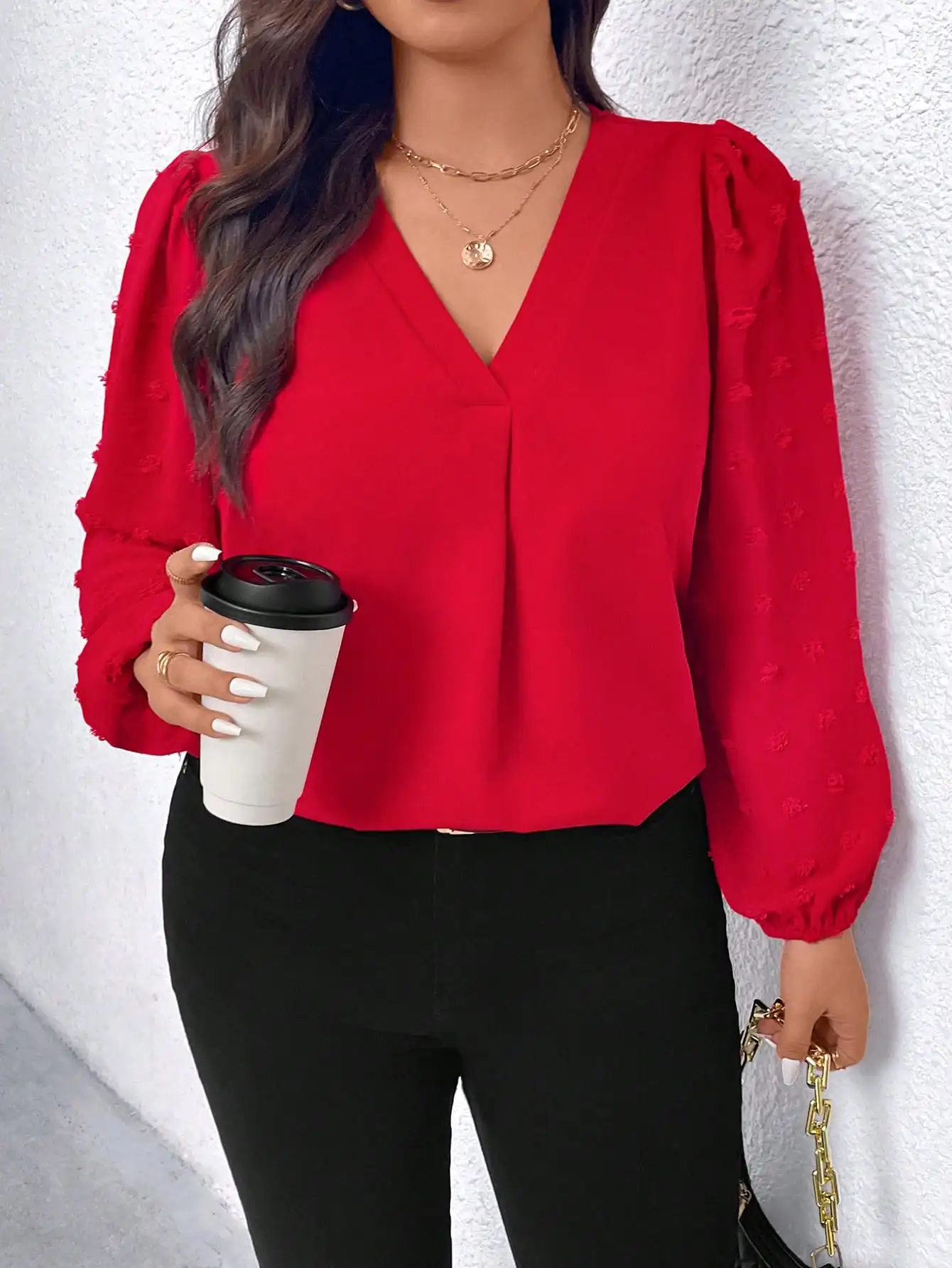 Plus size women's patchwork casual shirt
Plus size women's patchwork casual shirt