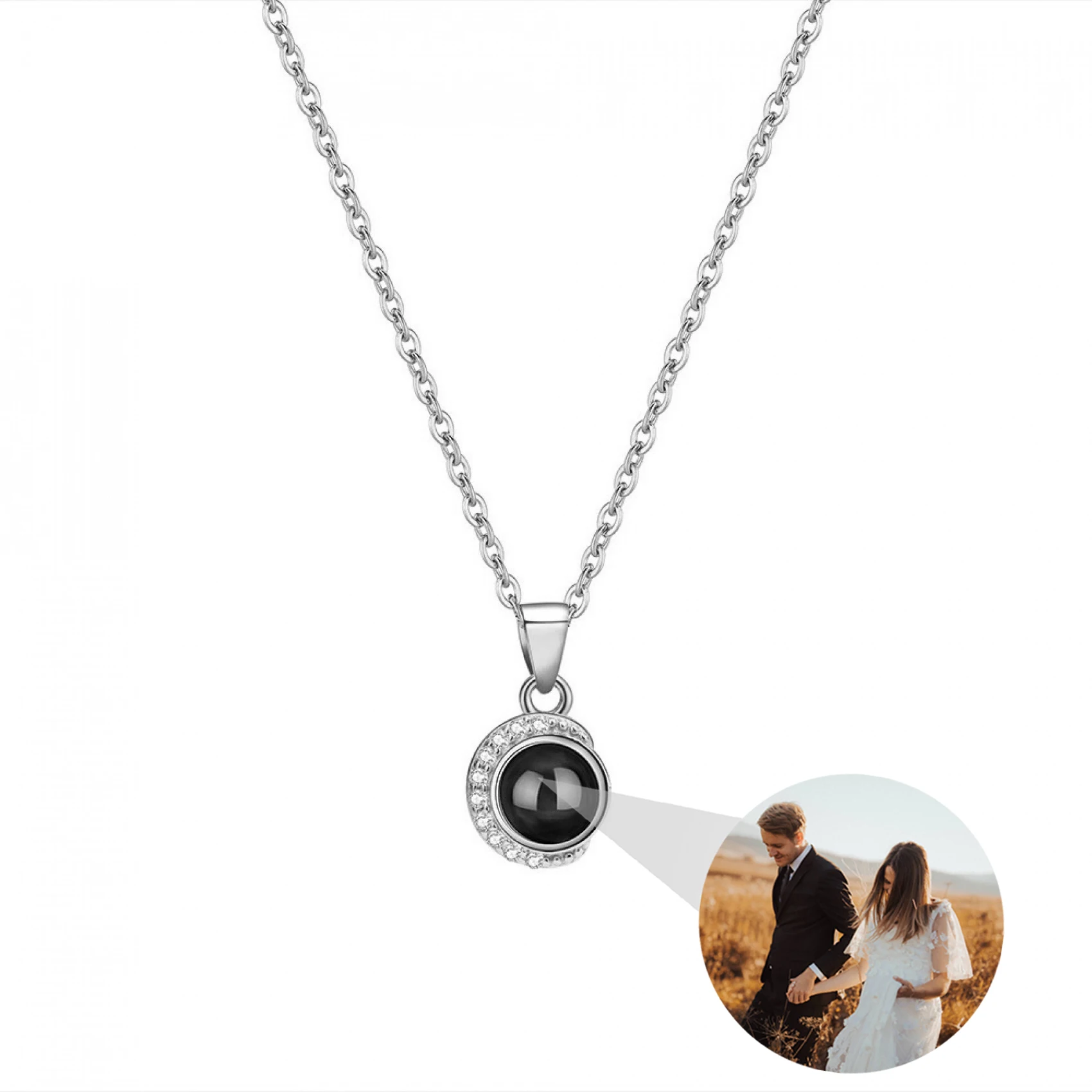 Elegant Women Rhinestone Pendant Necklace Custom Photo Necklaces 925 Sliver Fashion Jewery Personalized Projection Necklace
Elegant Women Rhinestone Pendant Necklace Custom Photo Necklaces 925 Sliver Fashion Jewery Personalized Projection Necklace