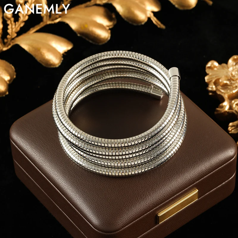 GANEMLY 316L Stainless Steel Metal Bracelet Bangle Waterproof Wrist Jewelry Men Women Statement Texture Fashion Bijoux Gift 
GANEMLY 316L Stainless Steel Metal Bracelet Bangle Waterproof Wrist Jewelry Men Women Statement Texture Fashion Bijoux Gift