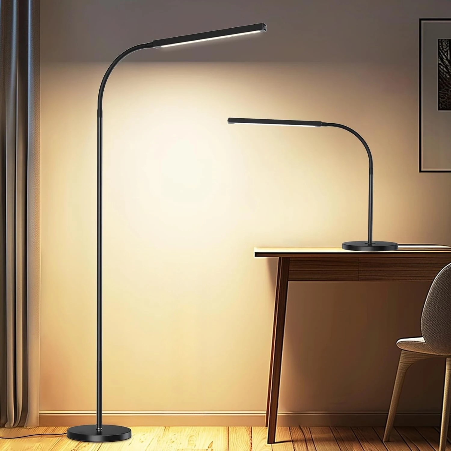 Floor Lamp, Adjustable Height Floor Lamps for Living Room Bedroom, LED Standing Lamp Dimmable Gooseneck Tall Stand Reading Lamp
Floor Lamp, Adjustable Height Floor Lamps for Living Room Bedroom, LED Standing Lamp Dimmable Gooseneck Tall Stand Reading Lamp