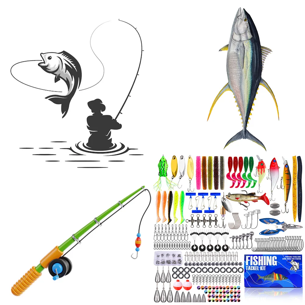 Fishing Lure Kit with Jig Heads Hooks Soft Worm Bait Lures Fishing Gift for Fishermen Adult Teen Boys
Fishing Lure Kit with Jig Heads Hooks Soft Worm Bait Lures Fishing Gift for Fishermen Adult Teen Boys