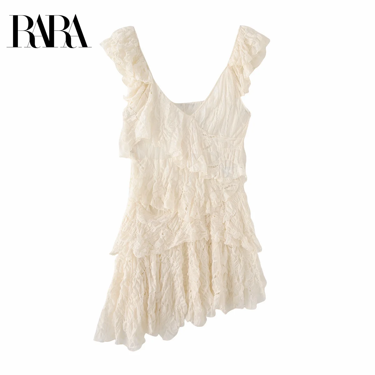 RARA Women's Elegant Sweet V - Neck Sleeveless Vest Style Asymmetrical Mini Lace Dress with Layered Ruffles
RARA Women's Elegant Sweet V - Neck Sleeveless Vest Style Asymmetrical Mini Lace Dress with Layered Ruffles