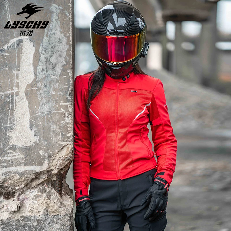 LYSCHY Motorcycle Jacket Summer Woman Mesh Breathable Motorbike Jacket CE1 Level Protective Red Anti-fall Riding Clothing
LYSCHY Motorcycle Jacket Summer Woman Mesh Breathable Motorbike Jacket CE1 Level Protective Red Anti-fall Riding Clothing