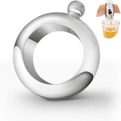3.5oz Metal Bracelet style Hip Flask Suitable for Whiskey Vodka for Storing Whiskey/alcohol Wine Accessories RoundChic Hip Flask