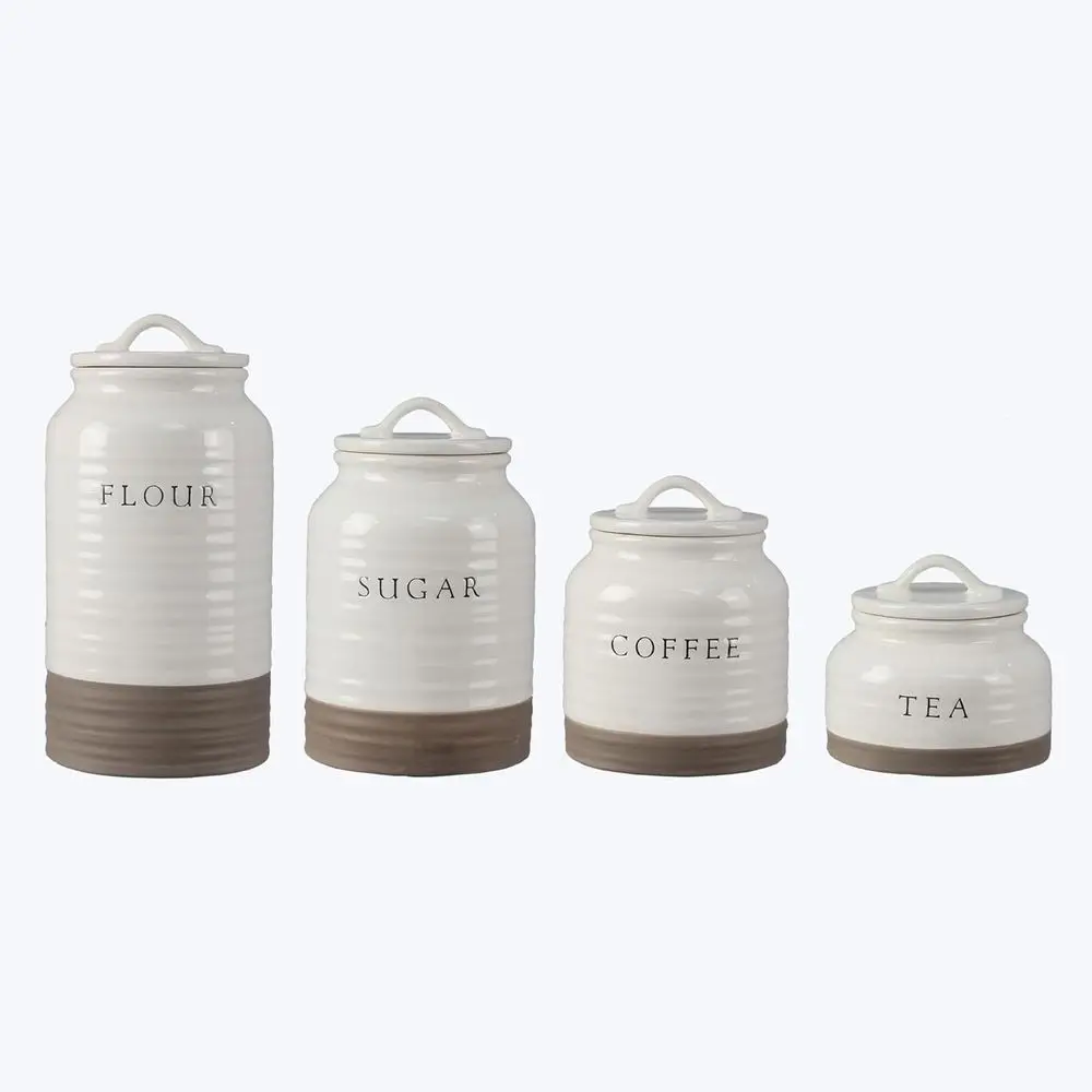 Kitchen Storage Canisters Set of 4 for Coffee, Tea, and Sugar
Kitchen Storage Canisters Set of 4 for Coffee, Tea, and Sugar